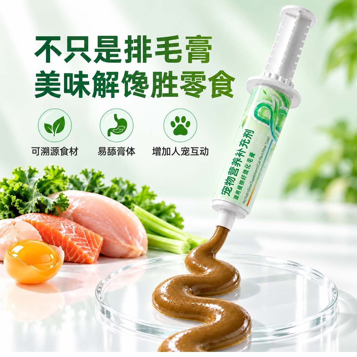 宝莱美露猫狗化毛球植物纤维膏