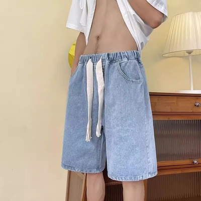美式复古牛仔短裤男士夏季薄款