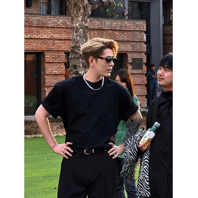 王嘉尔同款t恤正肩短袖高级感