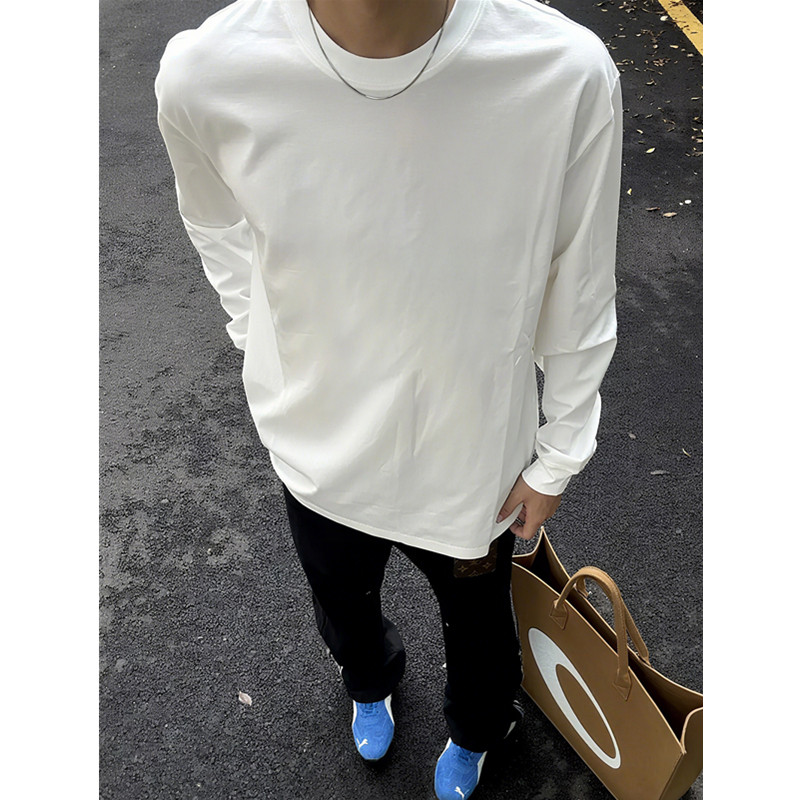 320g重磅纯棉美式长袖T恤男