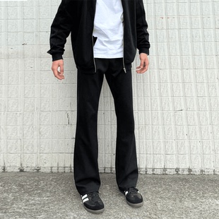 黑色517微喇西裤男夏季cleanfit薄款冰丝裤子直筒西装裤显瘦长裤