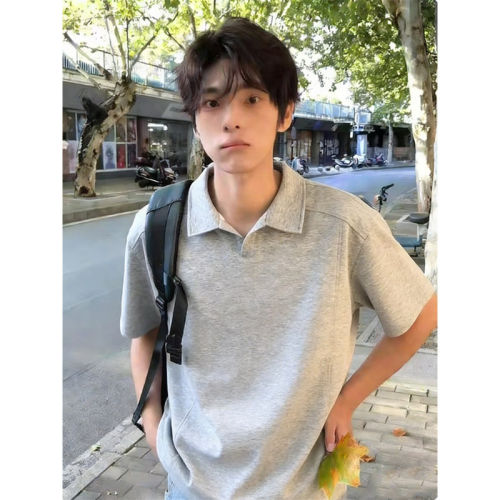 美式重磅POLO衫冬季boxy五分袖