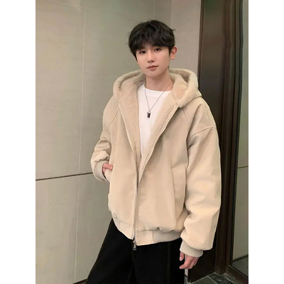 皮毛一体座山雕外套男款冬季