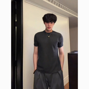 高街潮牌T恤健身运动收袖 黑色索罗娜速干短袖 美式 夏季 口上衣 男款