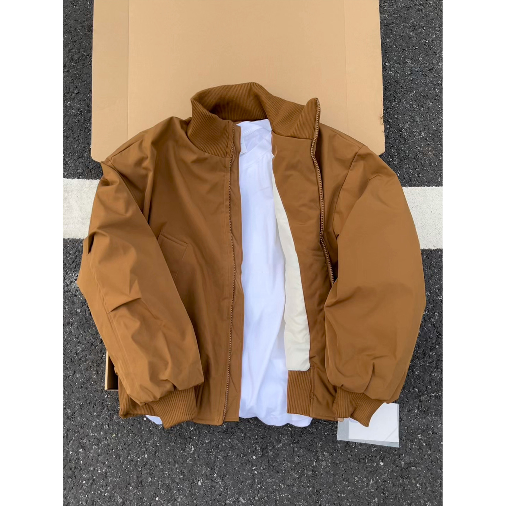 cleanfit卡其色短款棉衣