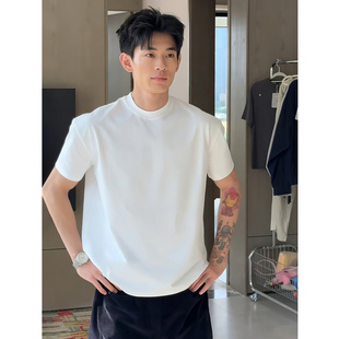 正肩重磅t恤男款 纯棉内搭打底半截袖 夏季 口短袖 cleanfit收袖 美式
