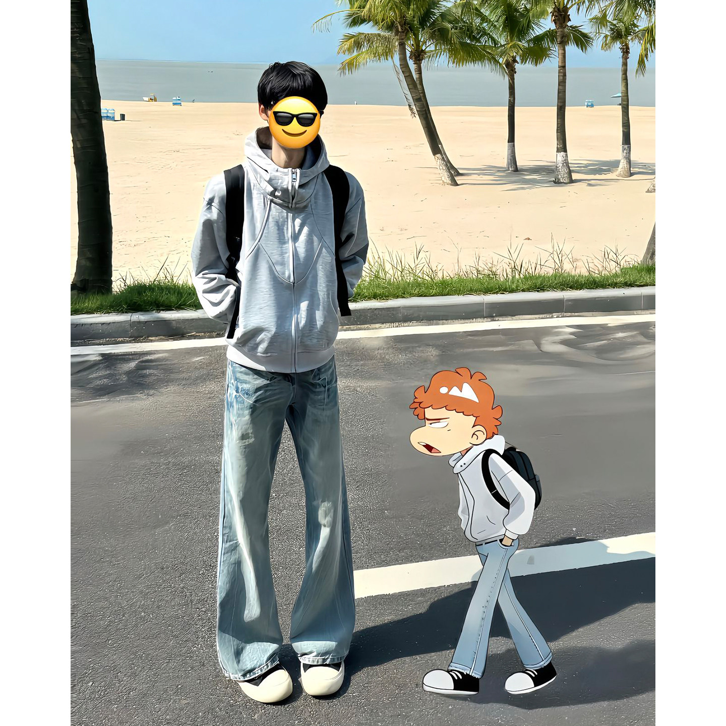 美式高街阔腿男生裤子秋季cleanfit微喇直筒裤痞帅高腰弯刀牛仔裤,男装,牛仔裤,淘宝优惠券,粉丝福利购,淘宝优惠卷