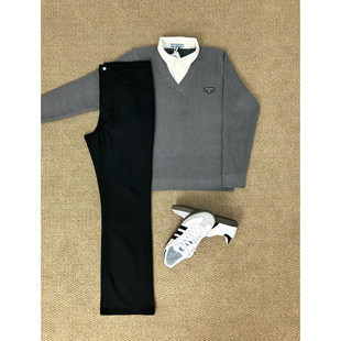 男款 cleanfit弯刀裤 春季 裤 子 高级感垂感西装 黑色提档直筒微喇西裤