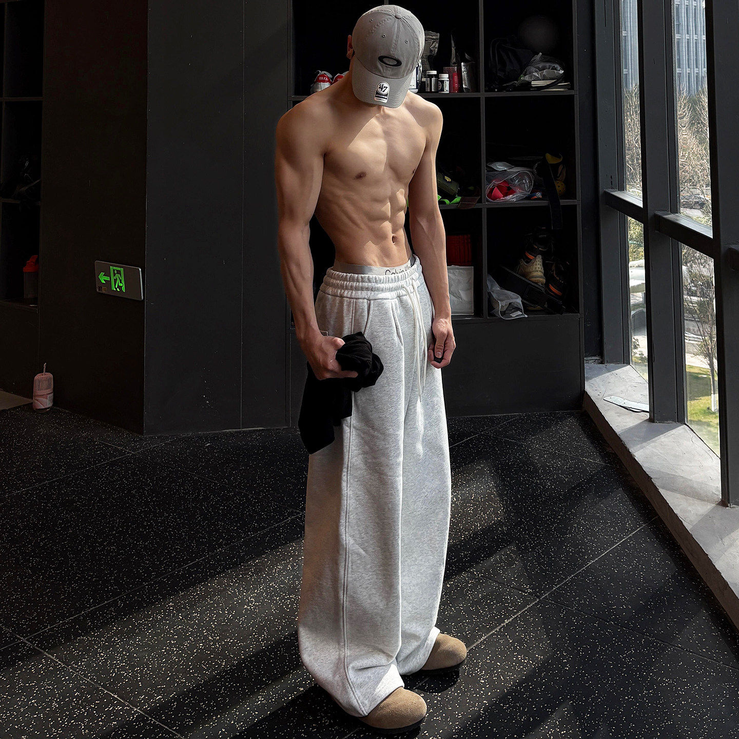 cleanfit美式重磅宽松微喇卫裤图片