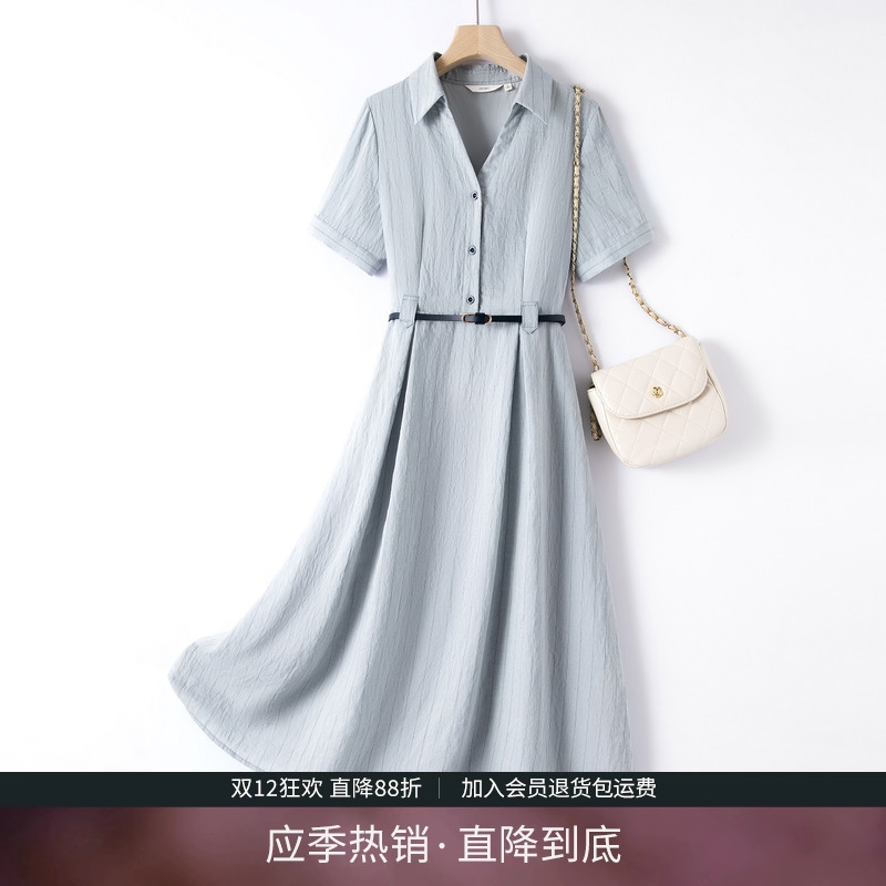 衬衫中长款女装宽松连衣裙