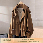 新款 IHIMI爆款 风衣女2025秋装 上衣通勤夹克小个子气质休闲小外套