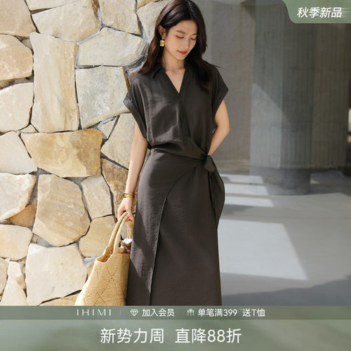 IHIMI海谧绑带气质连衣裙