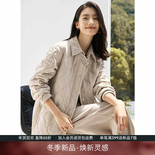 IHIMI海谧高级感加厚保暖棉衣女2025冬季新款复古中长款时尚外套