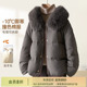 会员8折 IHIMI海谧含羊毛撞色夹棉外套女设计感可脱卸毛领棉服