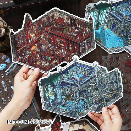 Infeel.Me我的小屋第二十三弹系列2.5D大尺寸造景贴纸手工diy贴纸