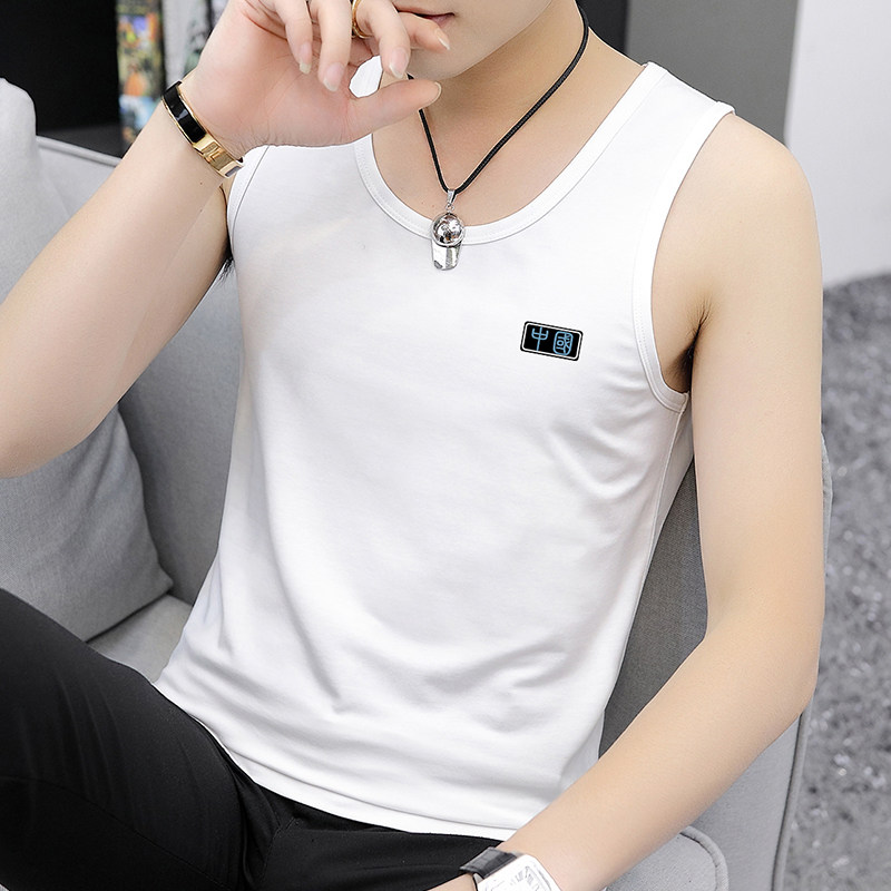 하나 사면 하나 무료 모달 아이스 실크 조끼 남성 트렌디 피트니스 허들 스포츠 속건성 양복 조끼 민소매 티셔츠 서스펜더