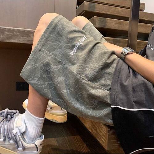 薄款韩版刺绣新款短裤男款夏季潮牌运动休闲大码宽松舒适五分裤子