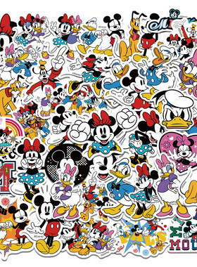 50张卡通可爱米奇Mitch米老师动漫涂鸦贴纸文具笔记本汽车sticker