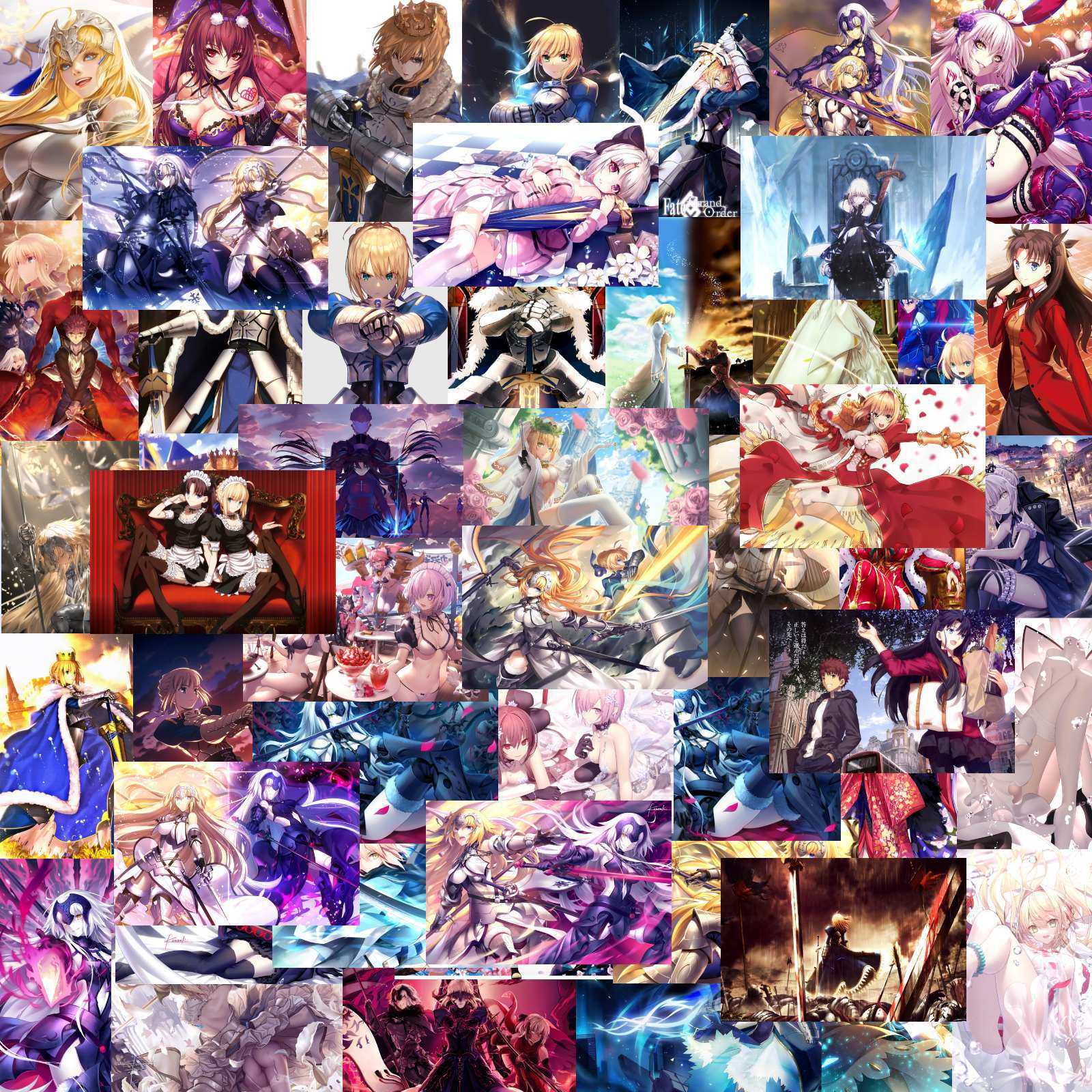 50张FATE贞德Saber/吾王花嫁笔记本滑板冰箱行李箱电瓶车吉他贴纸,3C数码配件,笔记本个性小贴纸,淘宝优惠券,粉丝福利购,淘宝优惠卷