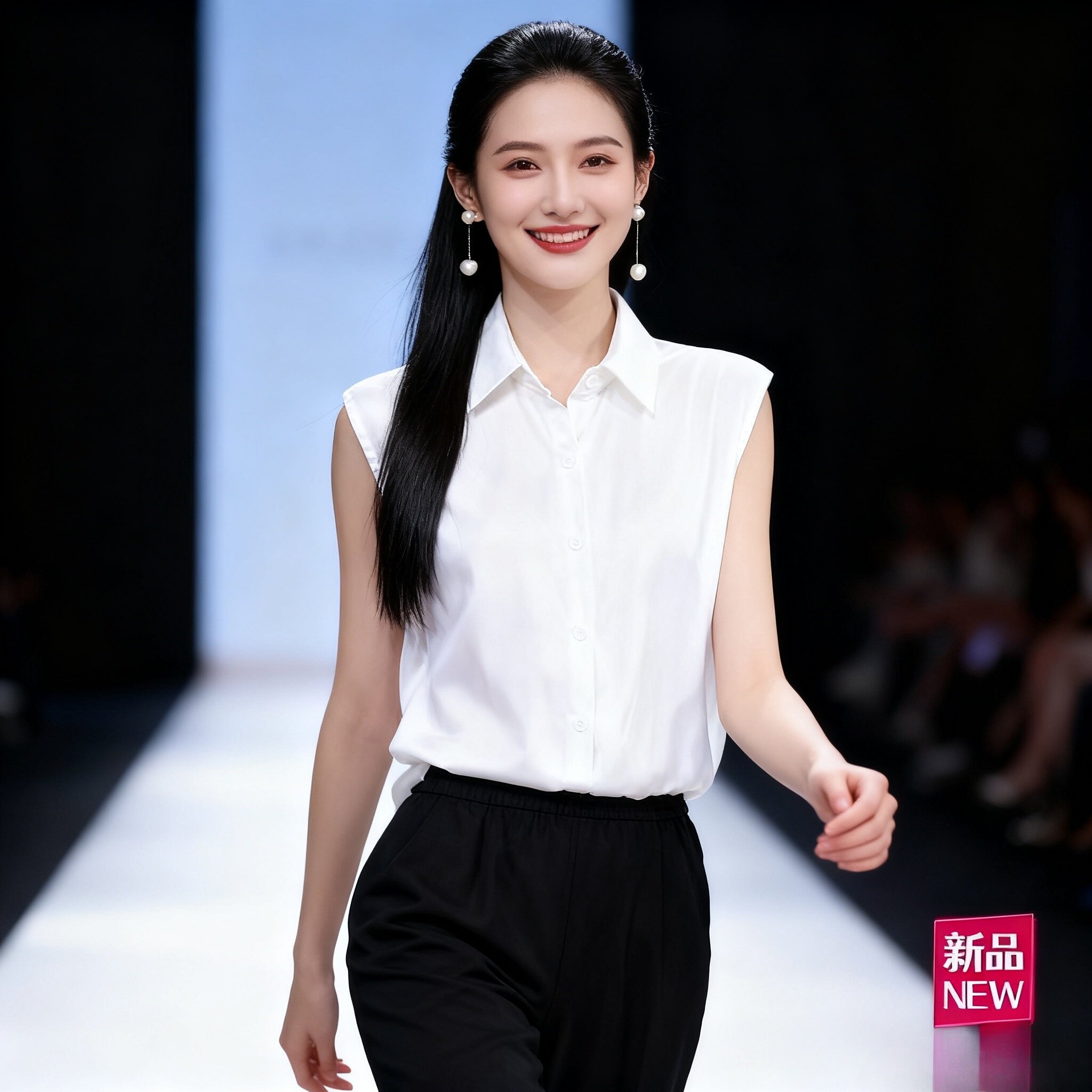 博奕阳彬新品通勤无袖衬衫春夏季内搭翻领纯色衬衣职业装简约打底
