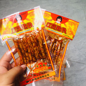 贵州双凤牛筋辣条儿时怀旧辣片面筋麻辣面制品怀旧豆筋小零食50包