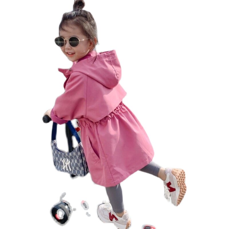 여아 가을 재킷 2023 새로운 아동 재킷 아동 재킷 중장 및 긴 윈드 브레이커 트렌디한 코트