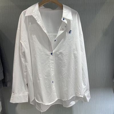 高级感双扣白色衬衫女外套2026春装新款宽松休闲衬衣上衣2613