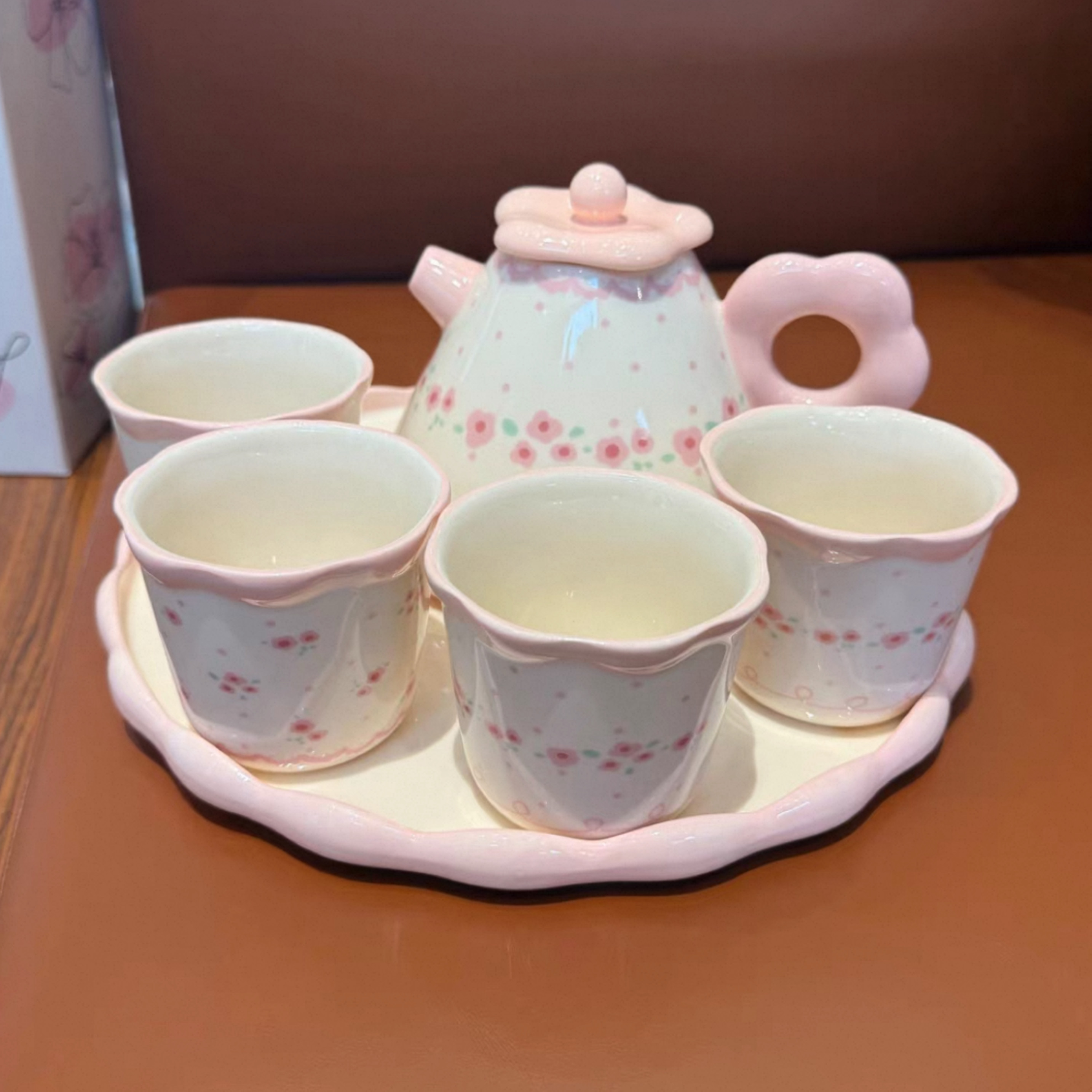 少女心小裙子花茶壶ins风陶瓷茶具套装高颜值创意茶壶茶杯茶盘