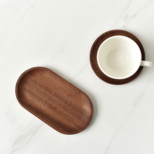 下午茶ins风 小木碟实木圆盘椭圆形甜点心托盘 美食拍照道具日式