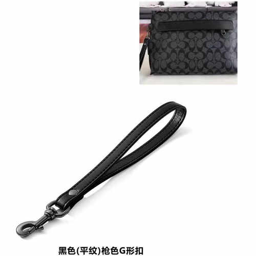 适用COACH蔻驰男士手包替换手拎带黑色手挽带配件真皮钱包手腕带