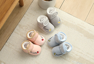 秋冬男女宝宝加厚保暖棉鞋 不掉鞋 学步鞋 6到12个月 1岁婴儿鞋 新款