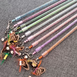 伸缩小飞虫逗猫棒猫咪互动宠物玩具猫用品头可替换羽毛逗猫新宠