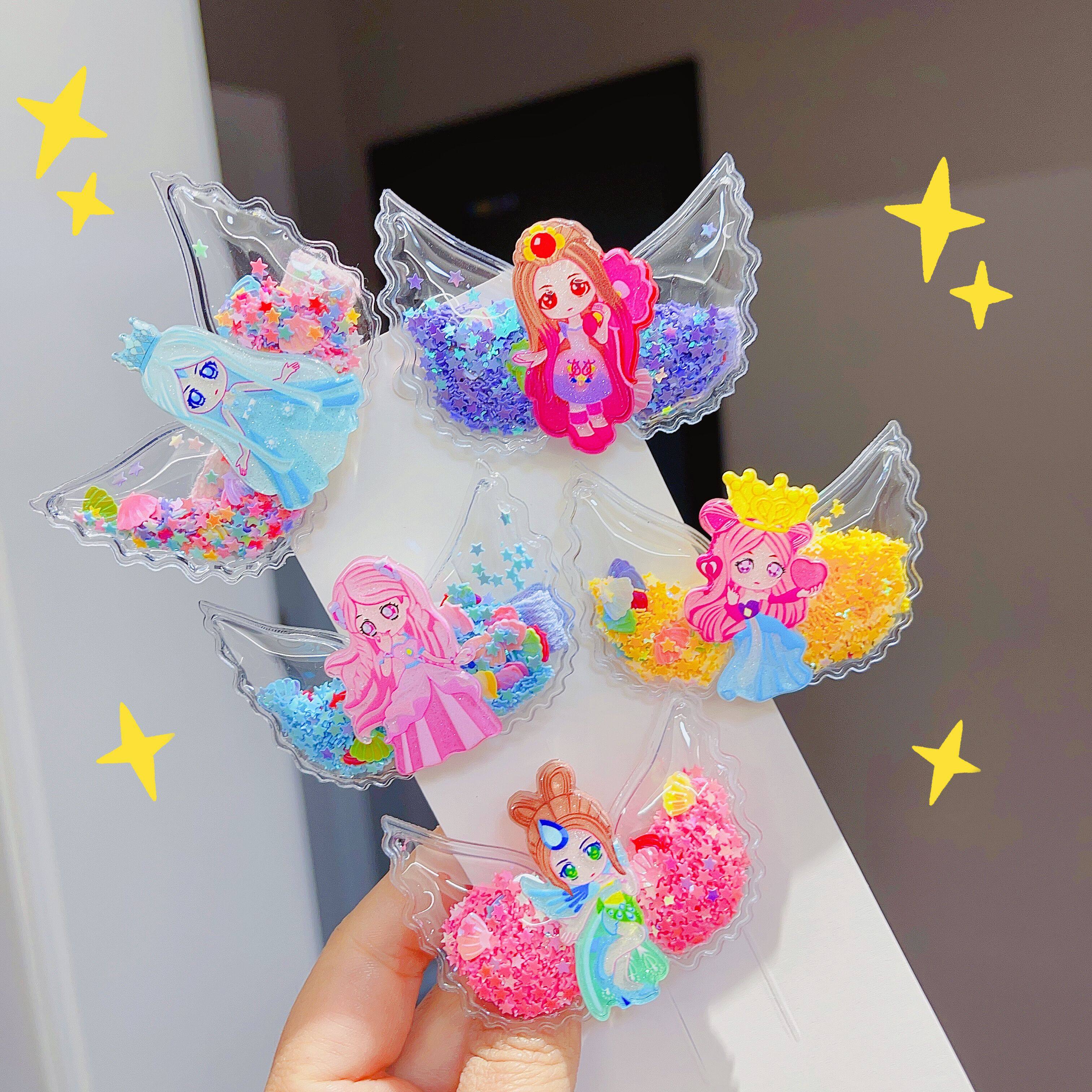 叶罗丽公主头饰儿童流沙发夹头饰生日礼物小女孩发夹儿童包布夹子