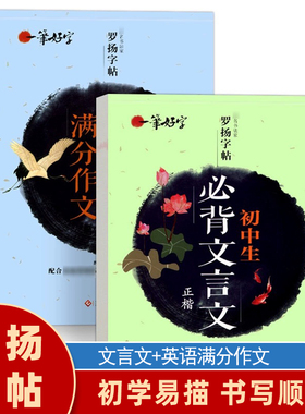 一笔好字罗扬字帖初中生必背文言文古诗文楷书字帖五年中考三年模拟学霸笔记名著导读考点精炼习字帖初中语文字帖练字帖知识清单