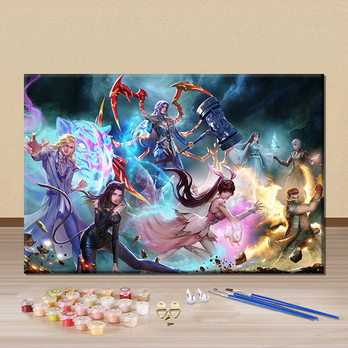 斗罗大陆唐三小舞diy数字油彩画