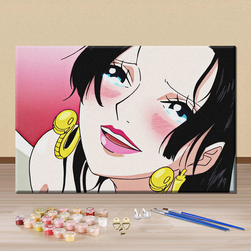 海贼王女帝波雅汉库克diy数字油画动漫手绘填充手工减压画装饰画