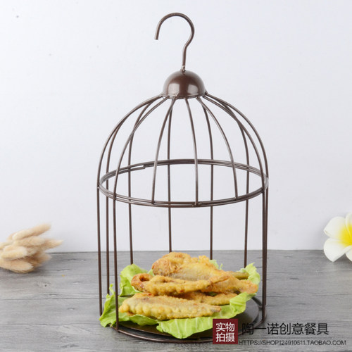 特色菜艺术金属主题餐厅点心篮