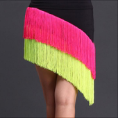 流苏半身裙下装 女成人中长款 舞蹈比赛演出服 拉丁舞练功服装 新款