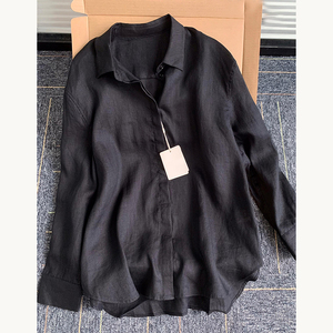 【现货！爆火の款巨显瘦】翻领防晒棉麻上衣女早秋超好看亚麻衬衫