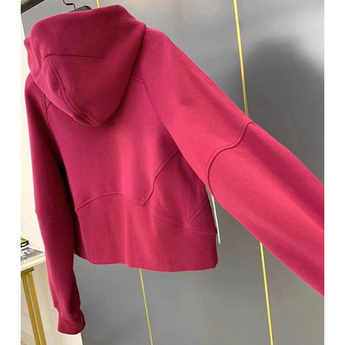 多巴胺玫红色连帽拉链卫衣女夏季