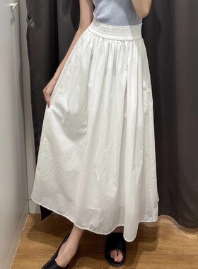【封神穿搭】白色松紧腰春夏薄款半身裙2026轻熟风小众别致甜辣裙
