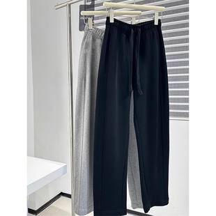 现货 香蕉直筒裤 纯色宽松弯刀阔腿运动裤 女2026年秋冬季 子 长裤