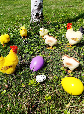 仿真鸡模型毛绒玩具家禽可爱小鸡