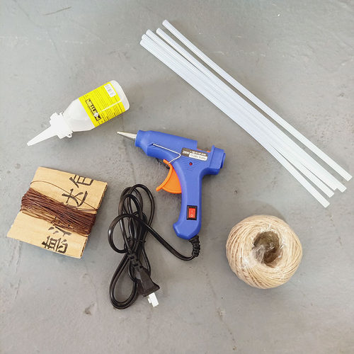 制作固定麻绳铁丝胶水diy手工