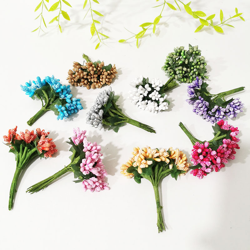 仿真花朵手工diy配饰花蕊喜糖盒配件花芯DIY饰品花心花环制作材料