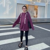 设计感中长款 孕妇卫衣秋冬加绒加厚时尚 保暖上衣孕装 LeoMami