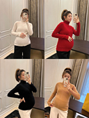 LeoMami 修身 孕妇装 高领纯羊毛针织打底衫 显瘦内搭毛衣 秋冬款