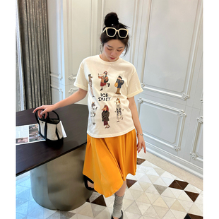LeoMami孕妇装夏季卡通小马印花短袖T恤薄款宽松显瘦时尚休闲上衣