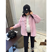 保暖棉服外套宽松显瘦翻领衬衫 时尚 廓形棉衣 秋冬季 LeoMami孕妇装