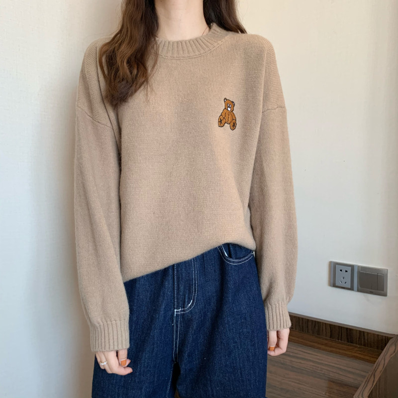 秋冬季新款毛衣可爱刺绣套头慵懒风女针织衫时尚百搭宽松外穿加厚|ruв категории Женская одежда, свитер - от Buy2taobao.com для оказания профессиональной услуги покупки агента Taobao